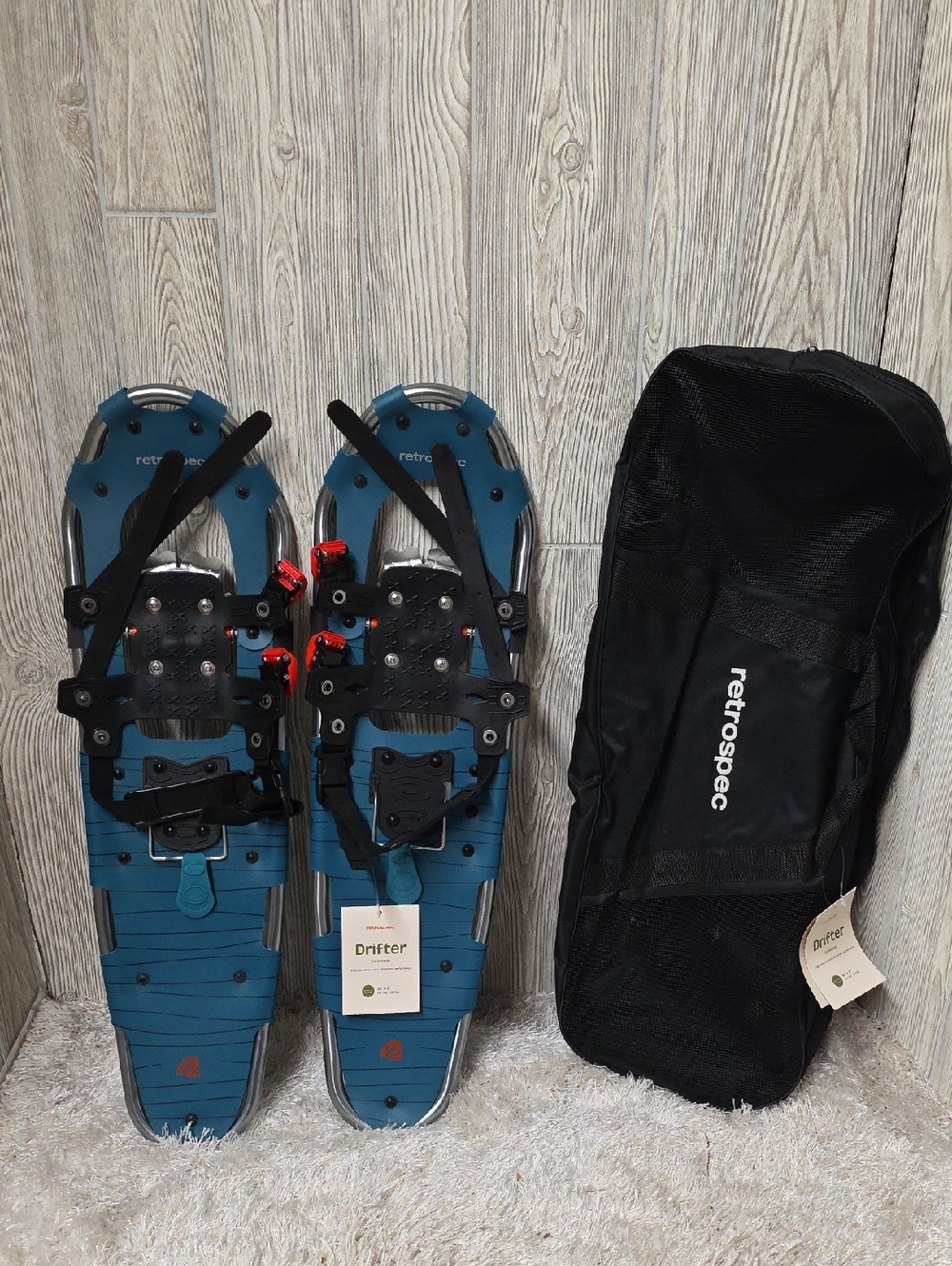 Retrospec Drifter Blue Snowshoes with Carry Bag Size 30 Inch NEW